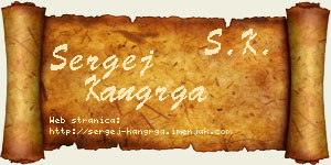 Sergej Kangrga vizit kartica